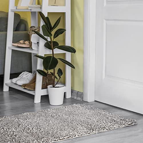 Shaggy Läufer nach Maß Einfarbig - Hochflor Langflor Flauschig Teppichläufer für Flur Schlafzimmer Küche - Teppich Set Läuferset in Versch. Größen und Farben Grau hellgrau 140 x 350 cm