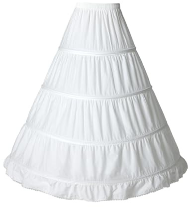 BEAUTELICATE Damen Reifrock Brautkleid A-Linie Petticoat Unterröcke Baumwolle Lang Vintage für Hochzeit Mittelalterliche Viktorianische Kleid Karneval Cosplay