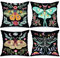 Kissenbezug mit tropischen Blumen, Schmetterlingen, nordischer Stil, Überwurf-Kissenbezüge, Mondphase, 4er-Set, Kissenbezug, BohTropische Blätter, Kissen für Couch,Büro, Geschenk.