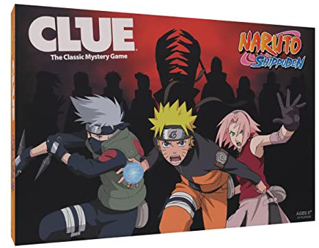 USAOPOLY CLUE: Naruto Löse das Geheimnis in diesem Clue-Spiel zum Sammeln, mit Charakteren und Schauplätzen aus der Anime-TV-Show Naruto, offiziell lizenziertes Naruto-TV-Show-Spiel und Merchandise