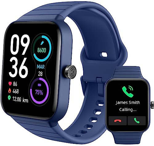 Delvfire Smart Watch for Men Women (Answer/Make Call), Alexa Built-in, 1.8 Touch Screen Fitness Watch with Sp02 Heart Rate Sleep Monitor, 100 Sports, Waterproof Step Counter Watch for iPhone Android