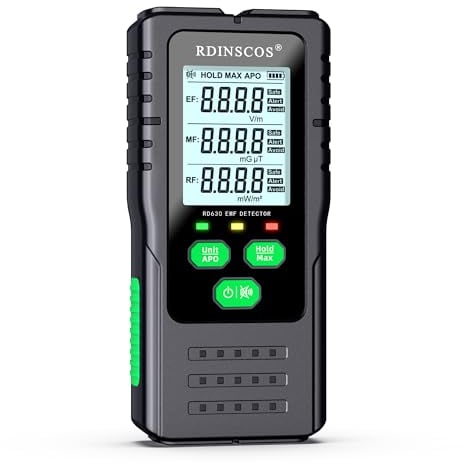 EMF-Messgerät Strahlungsdetektor Digitaler Elektromagnetische Felder Handgehaltener EF/MF/RF Elektromagnetische Strahlung Messgerät für Geisterjagd, Zuhause, Büro, Outdoor