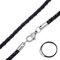 Collana in vera pelle nera, Collana realizzata a mano in pelle con corda di cera, con chiusura a catena, Collana in Pelle per Uomo Donna Intrecciata Collana Catena 45CM