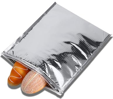 ZLXHDL Wiederverwendbare Isolier-Thermobeutel, 5 Stück, Große Isolierte Luftpolsterbeutel, Thermobox-Einlagen, Metallisierte Box-Einlagen Für Kalte Und Warme Lebensmittel(25 * 30cm)