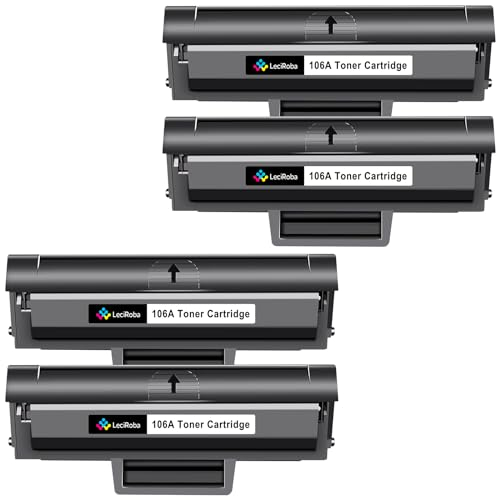 LeciRoba 106A für Hp 106a Toner W1106a Schwarz für HP Laser MFP 135a 135w 135wg 135r 137fnw 137fwg , HP Laser 107a 107w 107r ( 4-Schwarz ,mit Chip)