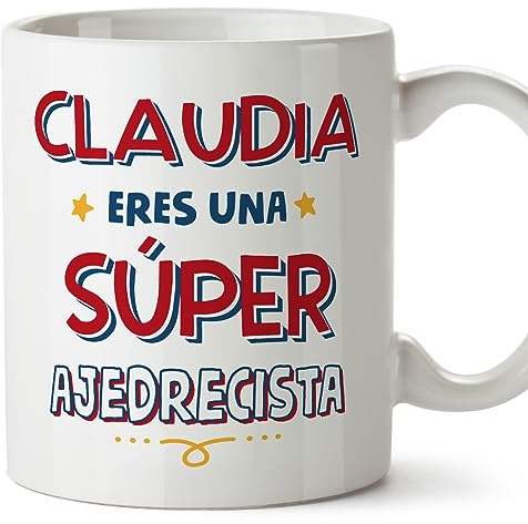 MUGFFINS Tazas Personalizadas para AJEDRECISTA mujer - En Español - Eres Súper - 11 oz / 330 ml - Regalo Personalizable original y divertido