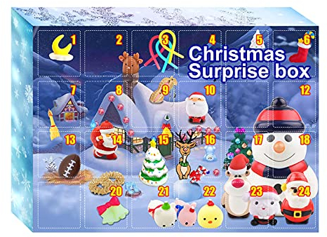 Adventskalender 2023 Kinder Weihnachtskalender mit 24 Geschenken inkl Weihnachten 24 Tage Xmas Countdown Kalender Kleinkinder Jungen Mädchen