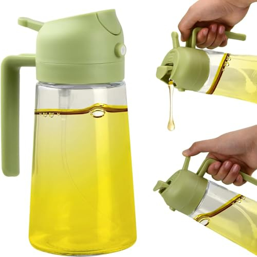 Vaporisateur d'huile, bouteille d'huile de 570 ML, réservoir d'évaporateur d'huile 2 en 1 pour la cuisson, la cuisson, le barbecue, la friteuse à air chaud, les salades, la cuisson au four