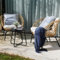 Grand patio Gartenmöbel Set, Balkonmöbel 3 teilig Wetterfest, RattanBalkonset für 2 Personen mit Tisch und Sitzkissen für Garten, Hof, Terrasse und Balkon, bis 150 kg Belastbar - Naturfarben
