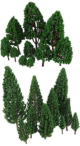 HOODANCOS 22piezas Miniárboles Verdes Decoración para Maquetas Modelo De Paisaje Modelo De Escenario
