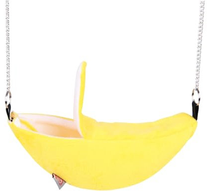 Lcvasvuz 1 Pcs Creative Banana Design Hammock for Hamsters and Small Pets Fun and Functional Pet Swing and Hammock Accessory