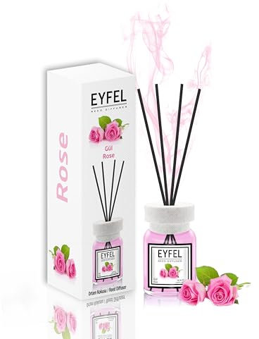 EYFEL Reed Diffuser Set - Rose Scent 4.05 fl oz Oil Diffuser Sticks for Home, Bathroom Fragrances, Scented Sticks, Home Décor