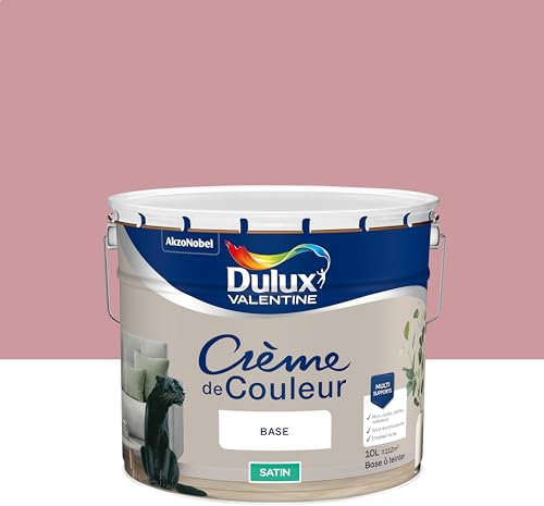 Dulux Valentine Crème de Couleur - Peinture multi-supports intérieure - Satin Vieux Rose 10 L
