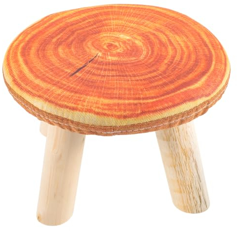 CIYODO Holzhocker Für Junge Mädchen Niedriger Sitzhocker Aus Holz Runder Hocker Für Dekoration Und Haushalt