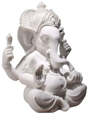 STJNFCY Ganesh Buddha Statue,Dekoration Tier,Indische Gottheit Statue,Dekoration Wohnzimmer, Ornamente Harz Kunsthandwerk Home Decor Lord Idol Stehender Buddha