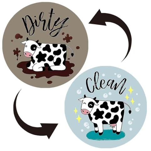 Dishwasher Magnet Clean Dirty Sign, Funny Cute Cartoon Clean Dirty Dishwasher Magnet, Dishwasher Sign Clean Dirty, Dishwasher Clean Dirty Sign Kitchen Accessories