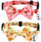 2stk Sommer-Katzenhalsbänder, Süßes Obst Katzenhalsband mit Fliege und Glöckchen Verstellbar Weiches Katzenhalsband mit Fliege mit Ananas Erdbeermuster für Mädchen Jungen (Rosa, Gelb)