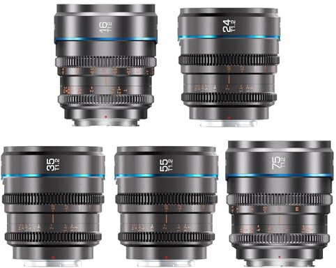 SIRUI Night Walker - Obiettivo cine, con messa a fuoco manuale, 16 mm, 24 mm, 35 mm, 55 mm, 75 mm, obiettivo T1.2 con ampia apertura e lenti S35 Frame Prime, L, per Sigma FP, S5/S5II/S5IIX (MS-5SLG