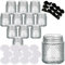 gouveo 12er Set Einmachgläser 150 ml Kristall rund mit Schraubdeckel Weiss - Leere Vorratsgläser zum Einkochen und Aufbewahren - Kleine Schmuckgläser mit Diamant-Muster (EGK150W)