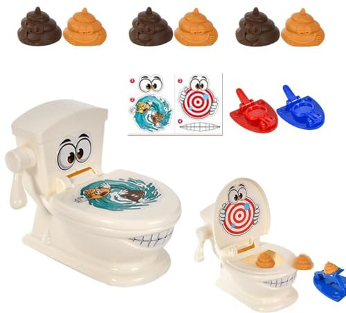 Lanceur de merde - Jouet d'éjection de toilette de simulation de jeu de merde de chasse d'eau,Gags de jeu de caca de toilette et jouets de plaisanterie pratiques cultivent la coordination des réaction