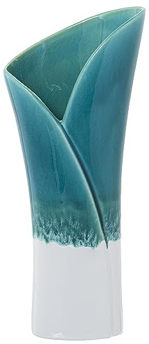 JARRÓN CERÁMICA 40CM AZUL/BLANCO REACTIVO_17X11,5X40CM BASE:11,5X6,5CM