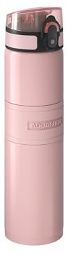 AQUAPHOR City Cool Filter Water Bottle - Double Wall Stainless Steel Insulated - Keeps Water Cool 24H - 500 ml (Rose Pink)