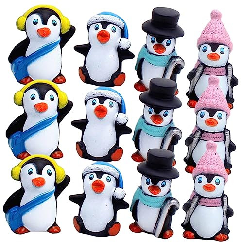 TOYANDONA 12st Winter-pinguin-ornament Pinguin- Pinguin Weihnachtsschmuck Figur Pinguin-becher Positiver Pinguin Pinguine Pinguin Plüsch Pinguin Kuchen Kleine Pinguinstatue Vinyl