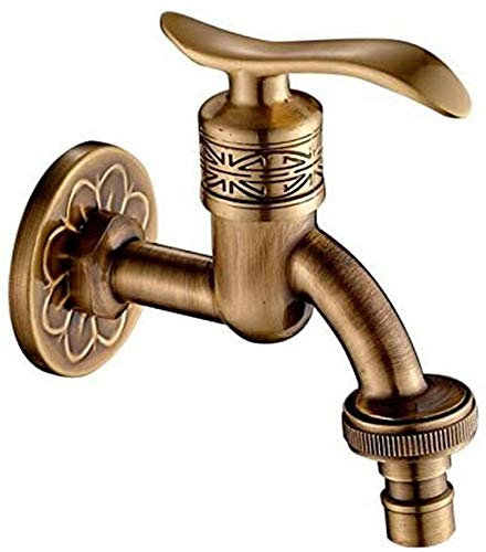 erkebspm Robinet Art déco en Laiton Bronze Antique, Robinet de Salle de Bains, Machine à Laver Murale, robinets d'eau de Jardin extérieurs