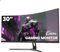 CRUA 32 Inch Curved Gaming Monitor, WFHD 2560x1080, 280Hz, 0.5ms, 1500R VA Panel, 99% sRGB, AMD FreeSync, HDMI & DisplayPort, Ultra-Wide PC Monitor for Gaming & Office, Wall Mountable – Black