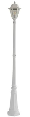 Lindby Mastleuchte außen (Laterne) Edana (spritzwassergeschützt (Modern) in Weiß aus Aluminium (1 flammig, E27) - Kandelaber Außenleuchte