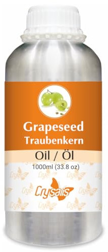 Crysalis Olio di semi d'uva (Vitis Vinifera) - 1000 ml/33,8 Fl oz