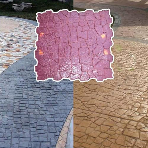 JvFbjLF Brick Pattern Concrete Stamped Texture Mould, Reusable Polyurethane Stamped Cement Block Forms, Concrete Paving Moulds For Garden Paths/Lawns
