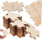 CIYODO Unfinished Wooden Puzzle Pieces 100pcs Blank Jigsaw for DIY Art Projects Craft Sets