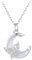 Qings Farfalla Collana per Donna Argento 925 Collana Pendente Mezzaluna Luna Animale Gioielli Regalo per Famiglie Amiche