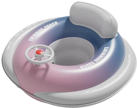 Bouée de sauvetage gonflable avec protection solaire UPF50+, double chambre à air, conception de sécurité, matériau doux pour la peau, avec bouée de sauvetage, siège réglable, adapté à 6 à