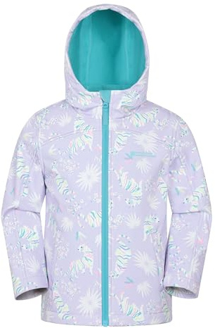 Mountain Warehouse Exodus Bedruckte Kinder-Softshelljacke Grauweiß (05) 128