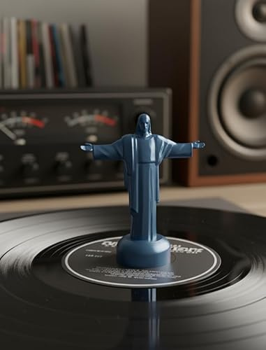 Vinyl Record Stabilizer Adapter 33 45 Turns 7 12 inch Chrst Redempteur Rio de Janeiro RJ BR BRAZIL Brasil Brazil Corcovado (Blue)