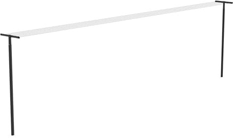 Brabantia Hangout Wäscheleine mit Stangen, 50 m, Schwarz