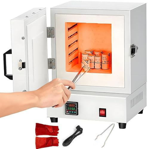 menglanchang Forno Elettrico per Fusione di Ceramica/Metalli A Casa,Forno di Fusione per Ceramica, Alta Temperatura 1150℃,Regolatore per Forno Fusione, per Creazione di Gioielli, Fusione di Cera