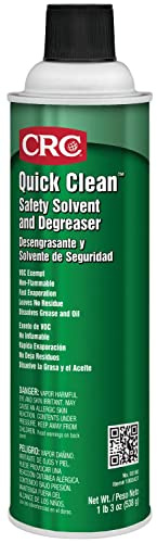 CRC Quick Clean Safety Solvent and Degreaser 03180 – 19 WT OZ, Clear, Aerosol Cleaner - Industrial Cleaners and Degreasers