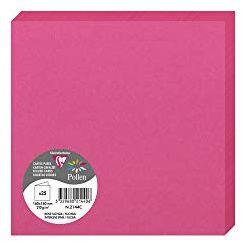 Clairefontaine 2144C Packung (mit 25 Doppelkarten Pollen, Gefaltet, 160 x 160mm) 210g, Fuchsia