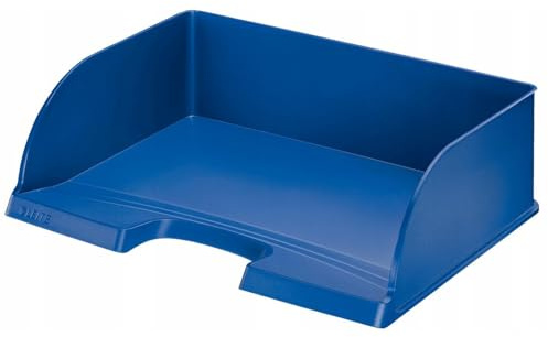 Leitz Briefkorb Querformat A4, Briefablage mit extra großem Fassungsvermögen in Premium-Qualität, Stapelbares Ablagefach als Schreibtisch-Organizer, Kombinierbar mit Plus-Serie, Blau, 52190035