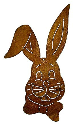 Rostikal Edelrost Gartendeko Osterhase 25 x 18 x 40 cm Osterdeko Gartenstecker Deko Frühling