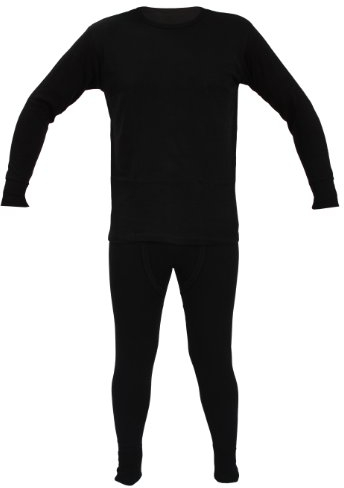 Kids Thermal Winter Warm Underwear Set Long John Bottom and Long Sleeve Top Size:Age 12-13 Years (Unisex Boy Girl Children) Colour:Black