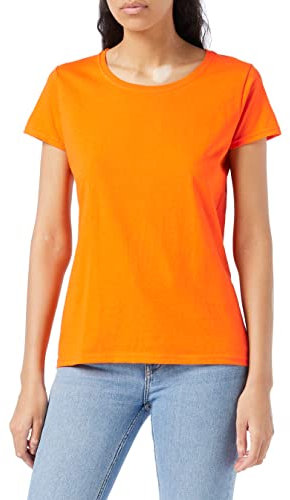 Fruit of the Loom Women's Original T. T-Shirt, Orange, 8 (Manufacturer Size:X-Small)