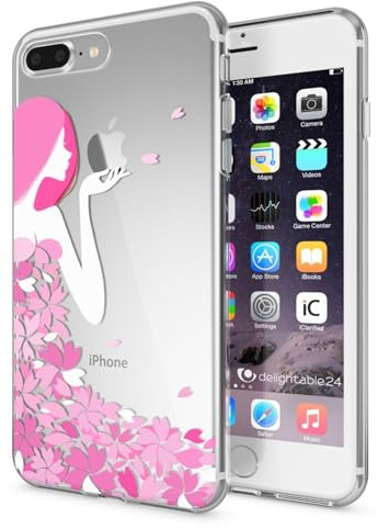 NALIA Handyhülle für iPhone 8 Plus / 7 Plus - Hülle, Flower Princess