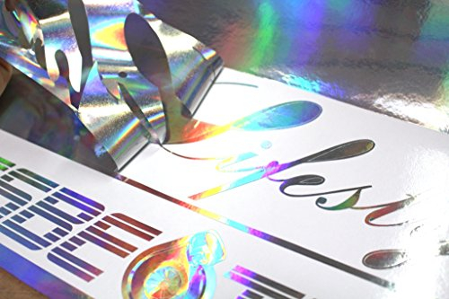 (EUR 29,49 / m²) 0,07mm Plotterfolie Oilslick Hologramm Silver Glitter Auto Effekt Folie Aufkleber