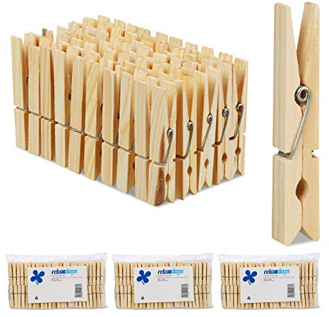 Pinces à Linge en Bois, Lot de 400, épingle à lessive, Bricolage, pincettes pour séchage, Ressort en métal