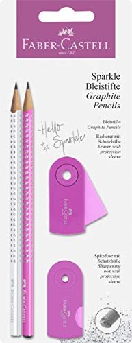 Faber-Castell 218477 - Schreibset Sparkle, pearl pink/weiß