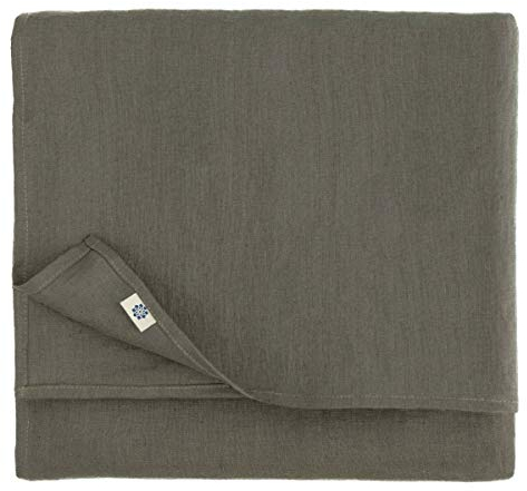 Linen & Cotton Tischdecke Stoff Tischtuch Tischwäsche Hygge -100% Leinen, Grau (140 x 300 cm) Rechteckig Lang für Home Küche Esstisch Cafe Restaurant Hotel Dekoration Party Sommer